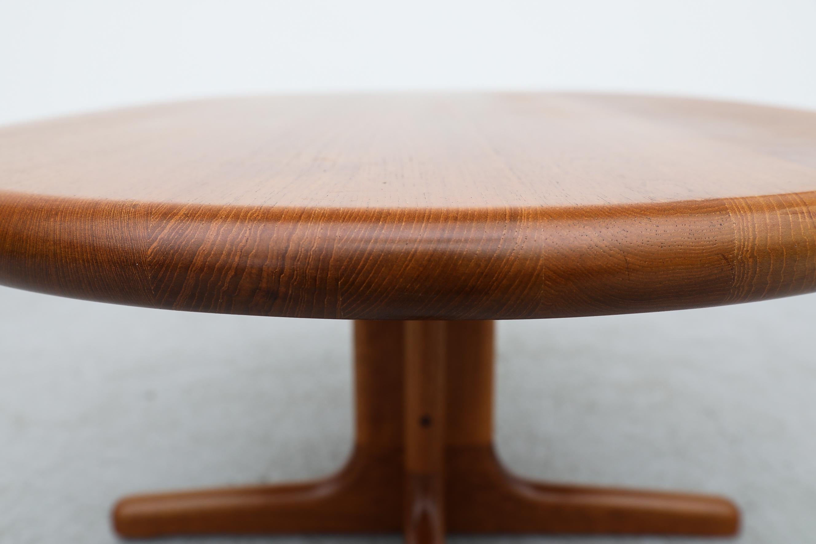 Mid-Century Solid Teak Oval Coffee or Side Table by Niels Bach w/ Pedestal Base For Sale 6