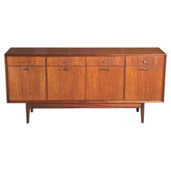 Mid Century Solid Teak Sideboard with Brass Handles by Greaves & Thomas, 1960s