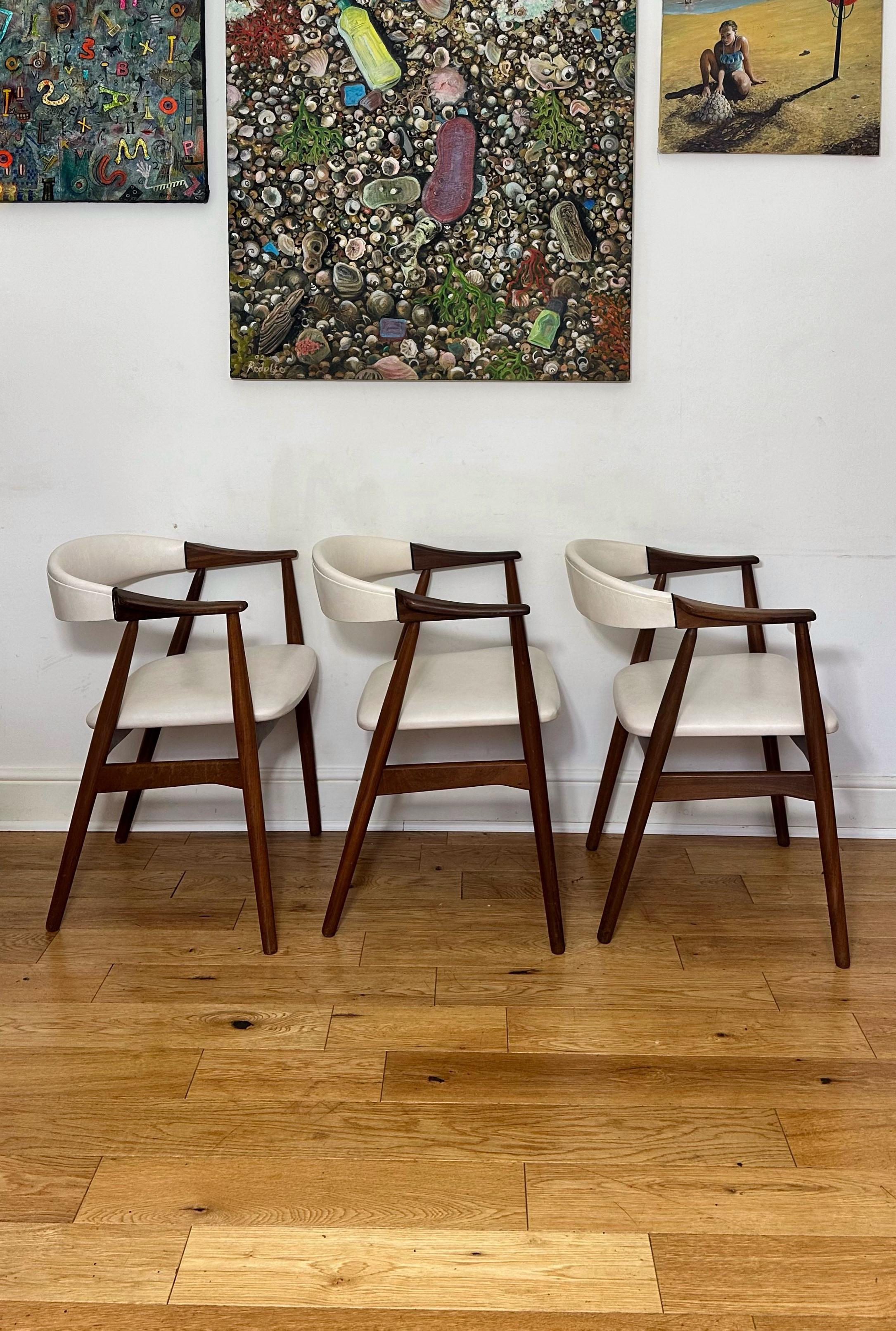 20th Century Mid-Century Solid Teak Six Danish Armchairs by Th. Harlev for Farstrup Møbler For Sale