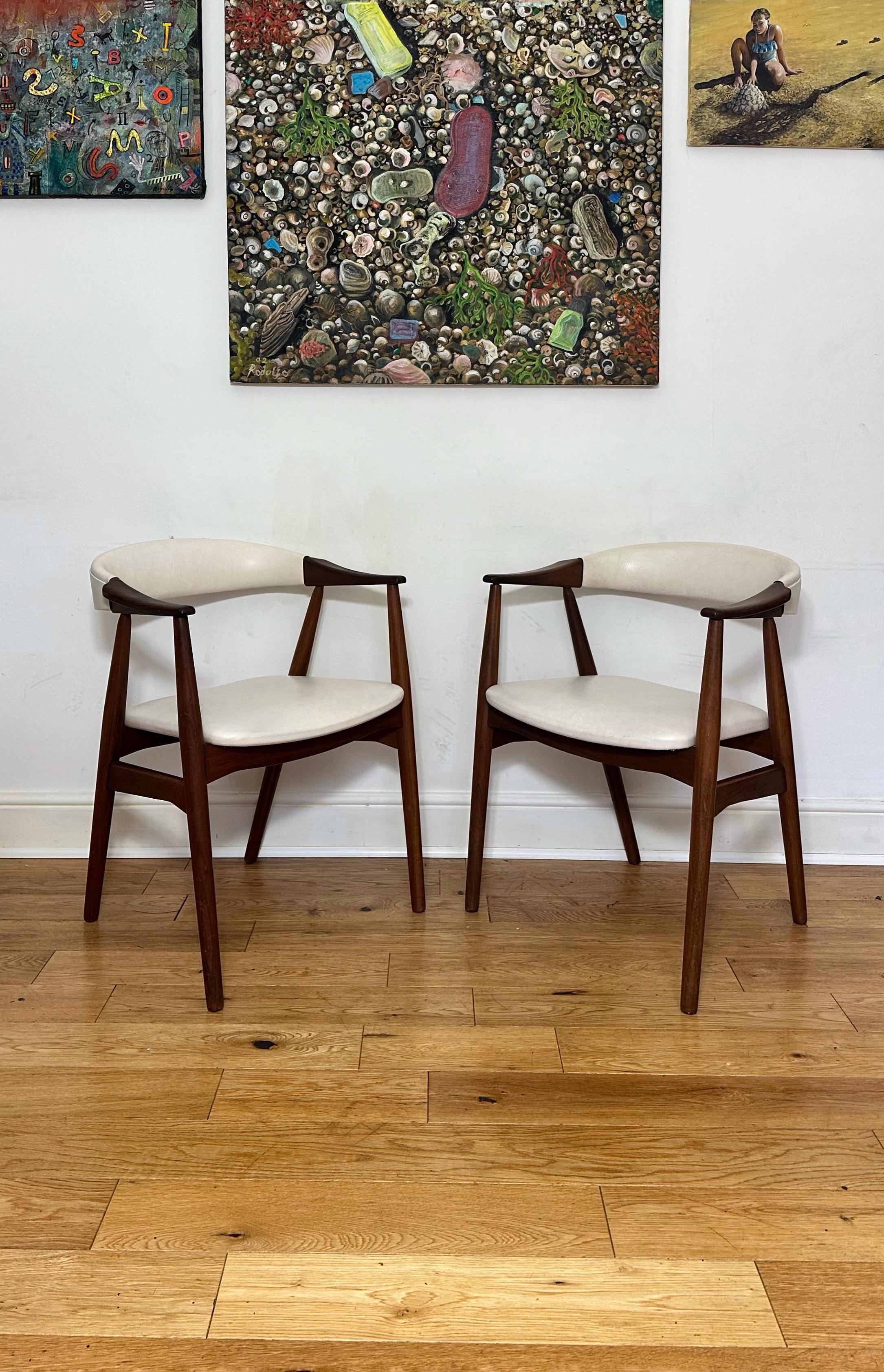 Mid-Century Solid Teak Six Danish Armchairs by Th. Harlev for Farstrup Møbler For Sale 1