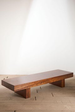 Mid century Solid teak slab coffee table