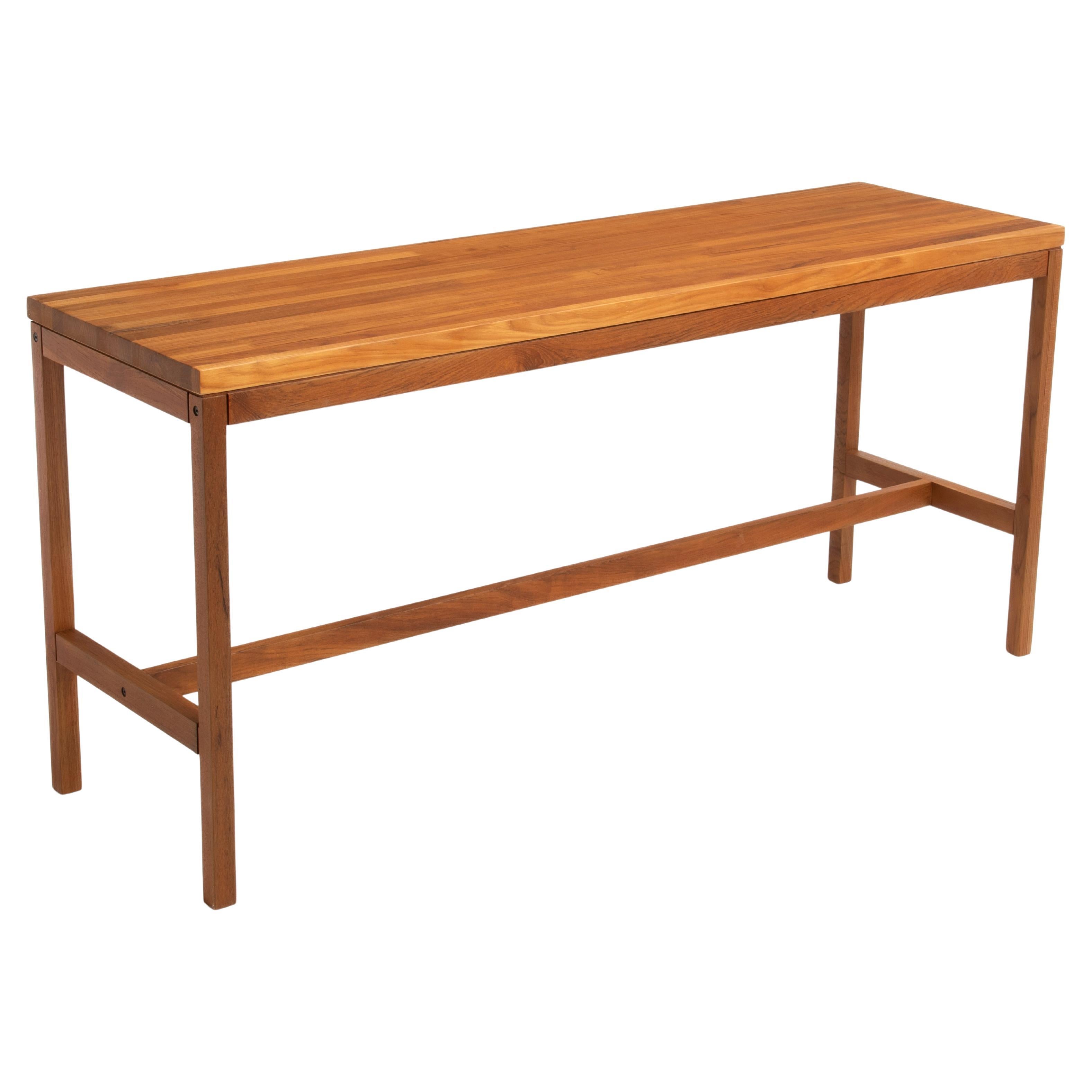 Mid Century Solid Teak Sofa Hall Console Table Thailand Scandinavian 1970s