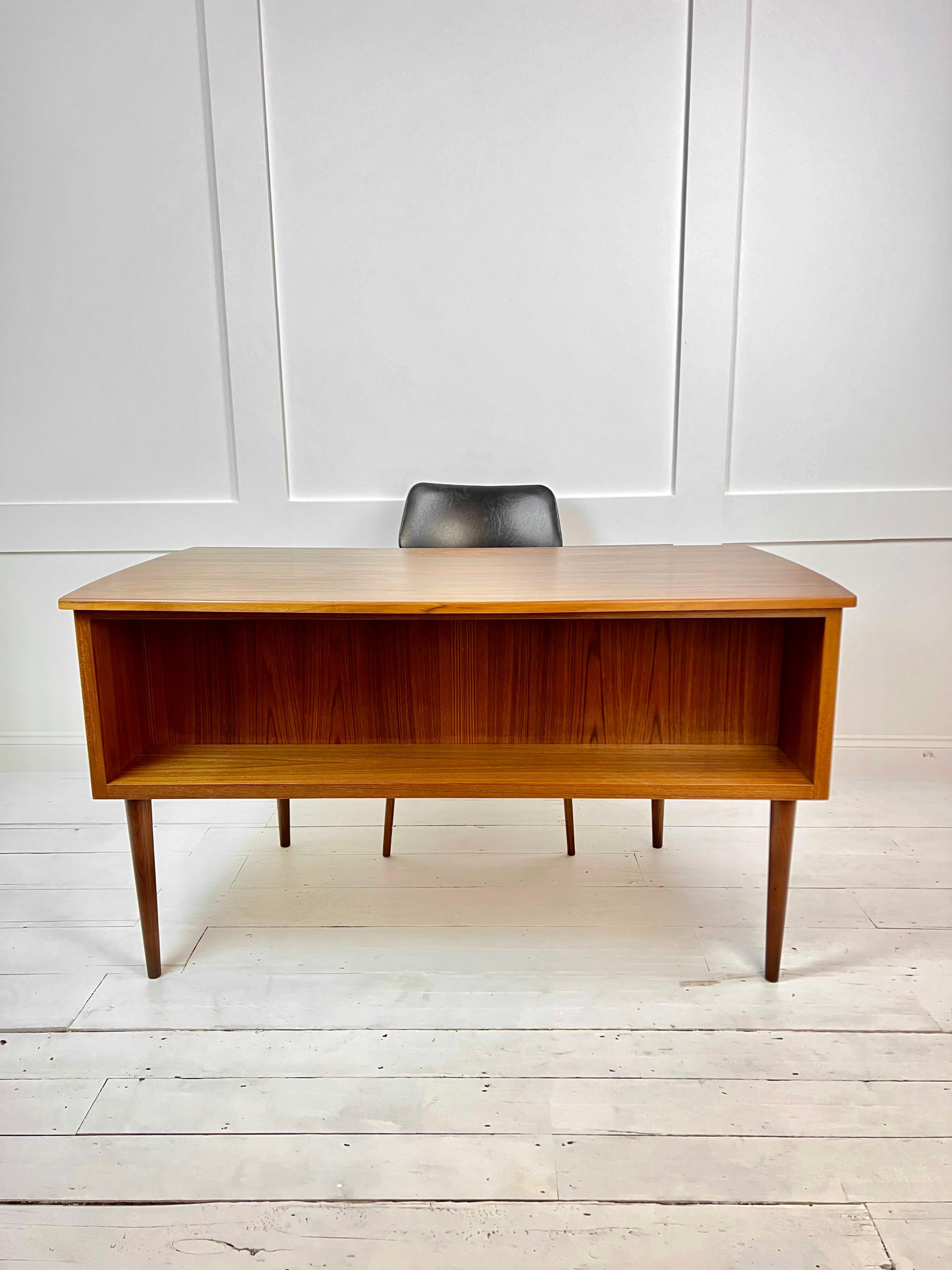 Mid-20th Century Mid - Century, Solid Teak & Veneer Surface Desk, Denmark c.1960's For Sale