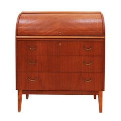 Mid-Century Solid Teakwood Bureau with Secretary Desk, Germany, 1950