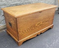 Midcentury Solid Tiger Oak Blanket Chest