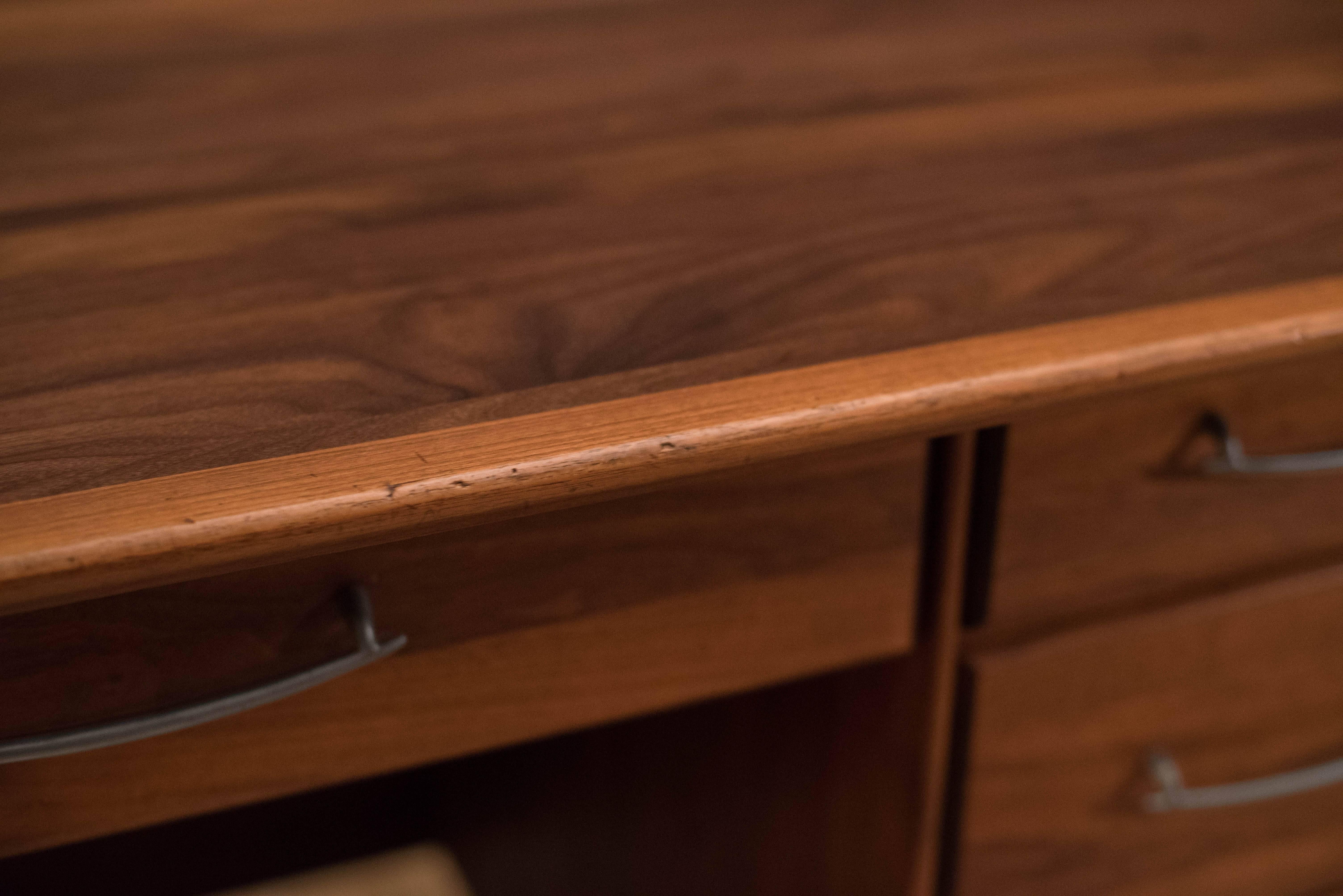 Midcentury Solid Walnut ACE-HI Desk In Good Condition In San Jose, CA