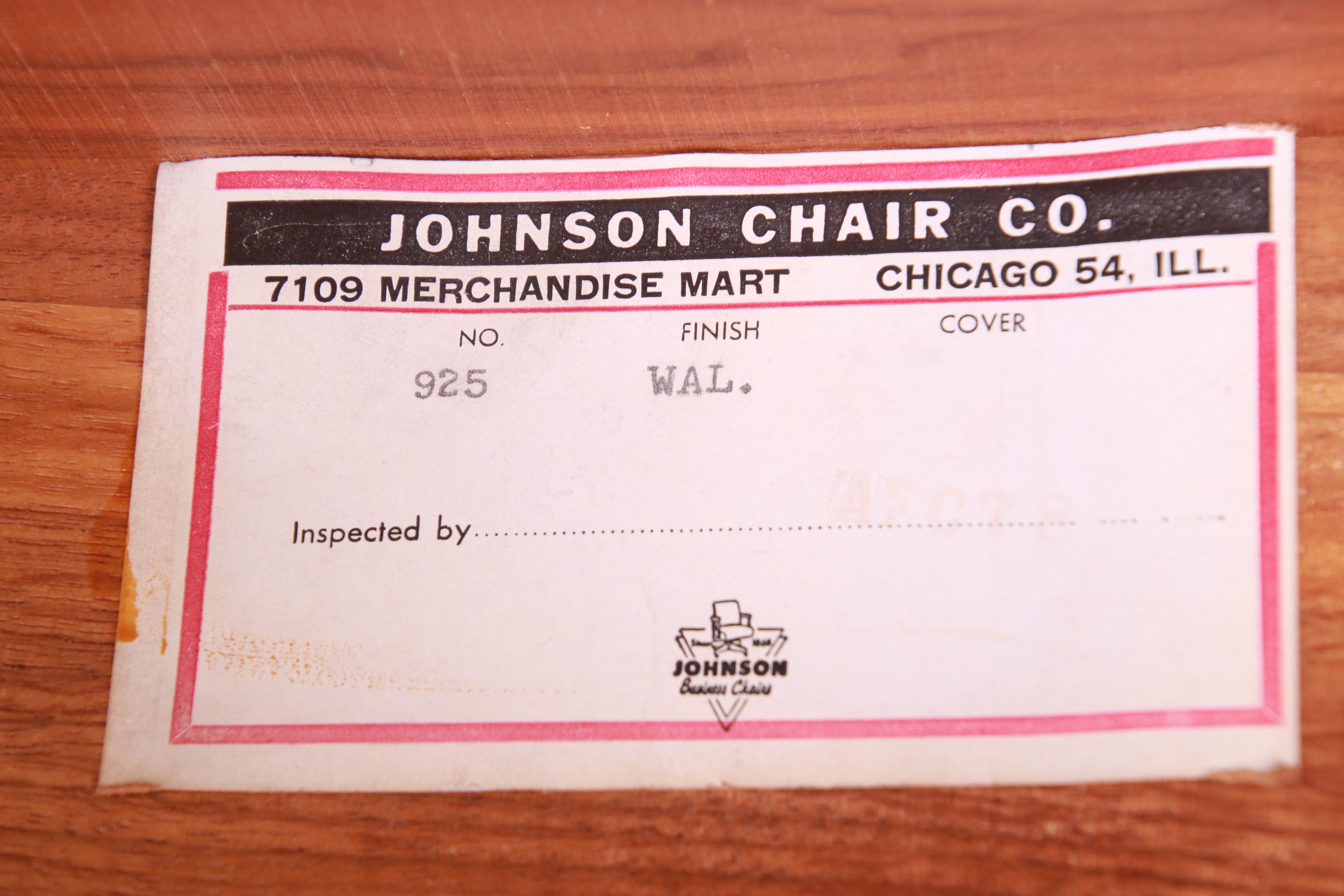 Midcentury Solid Walnut Banker's Chairs by Johnson Chair Co., Set of Four 1