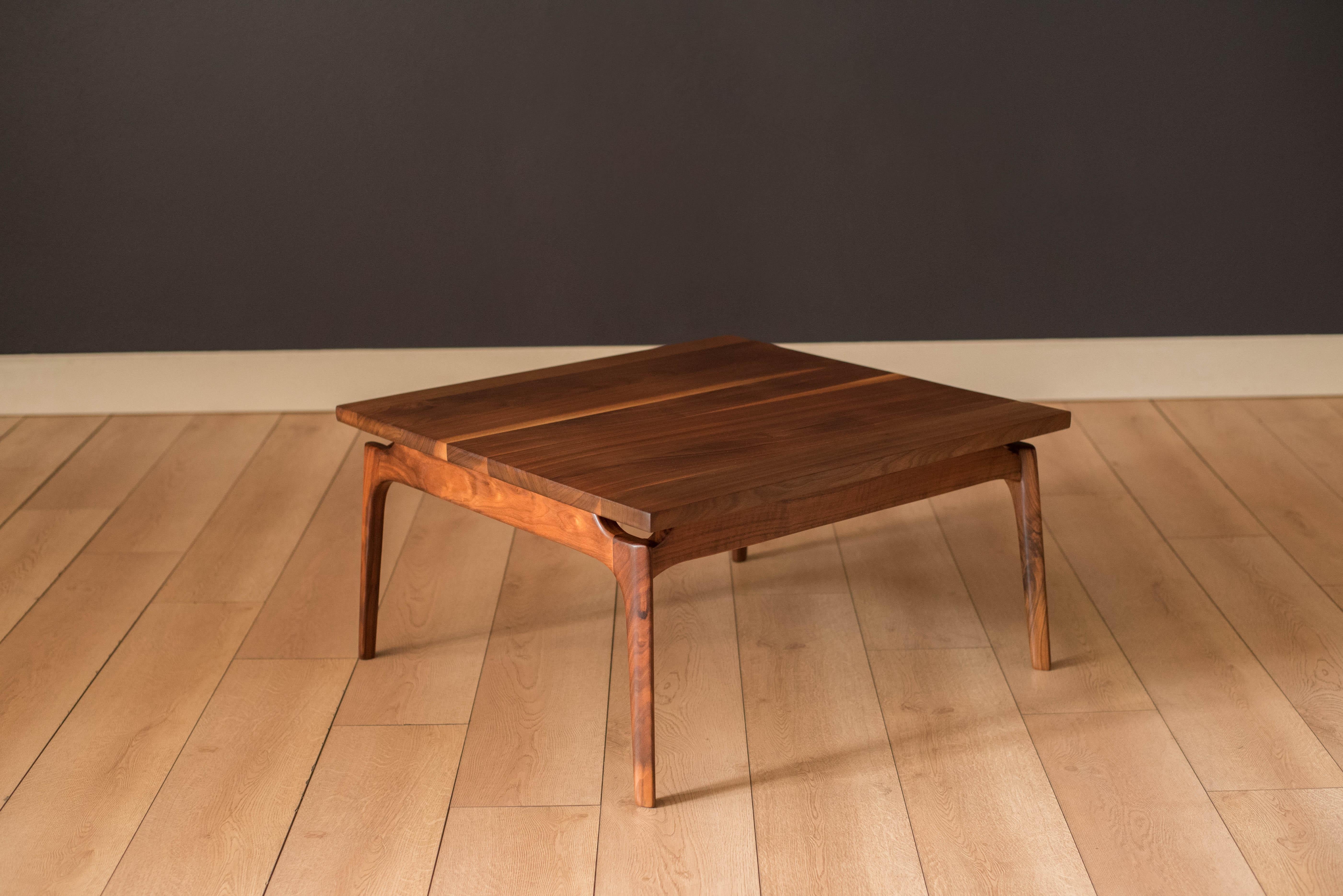 Mid-Century Modern Mid Century Solid Walnut Coffee Table