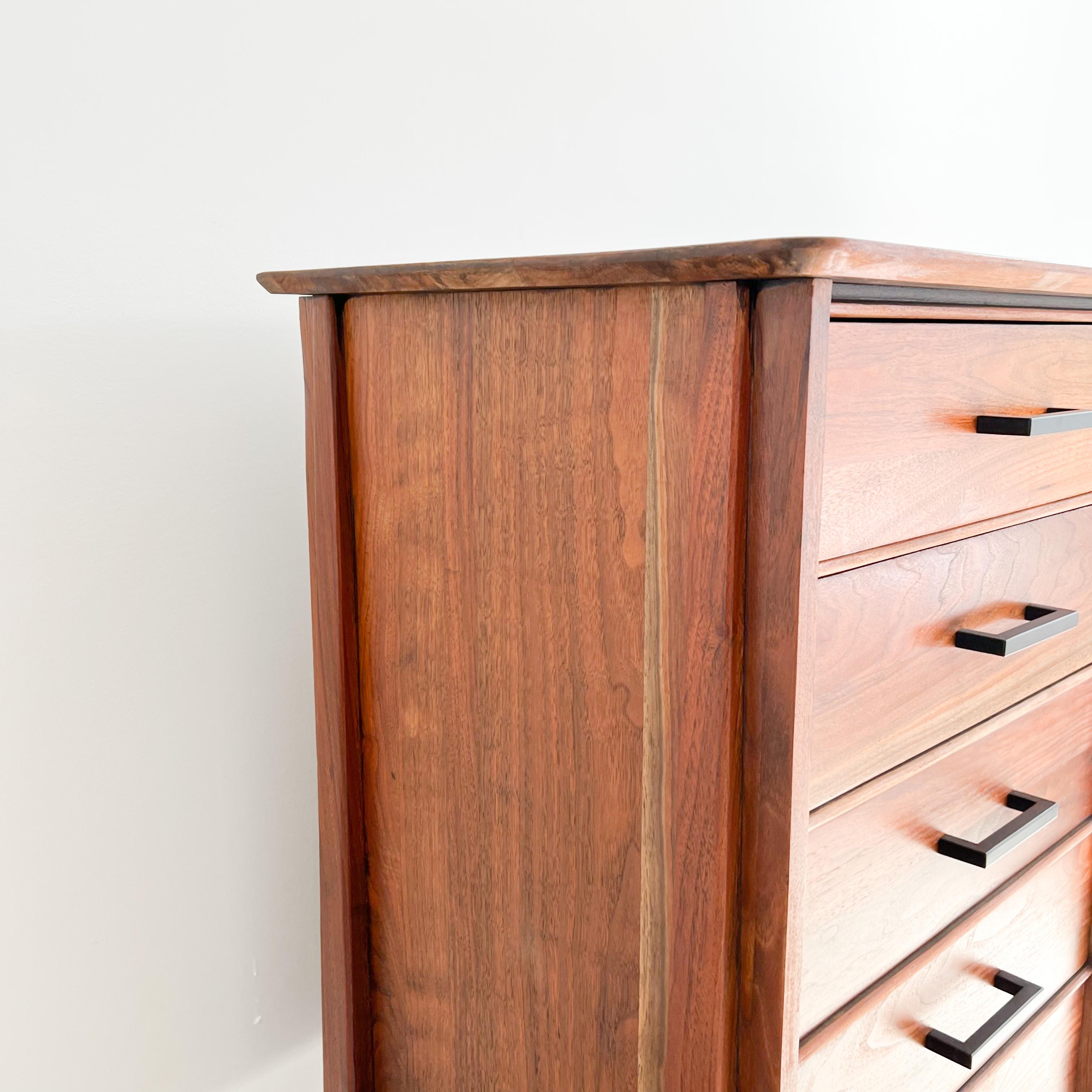 Mid-20th Century Mid-Century Solid Walnut Davis Cabinet Co. Gentlemen’s Chest/Highboy Dresser