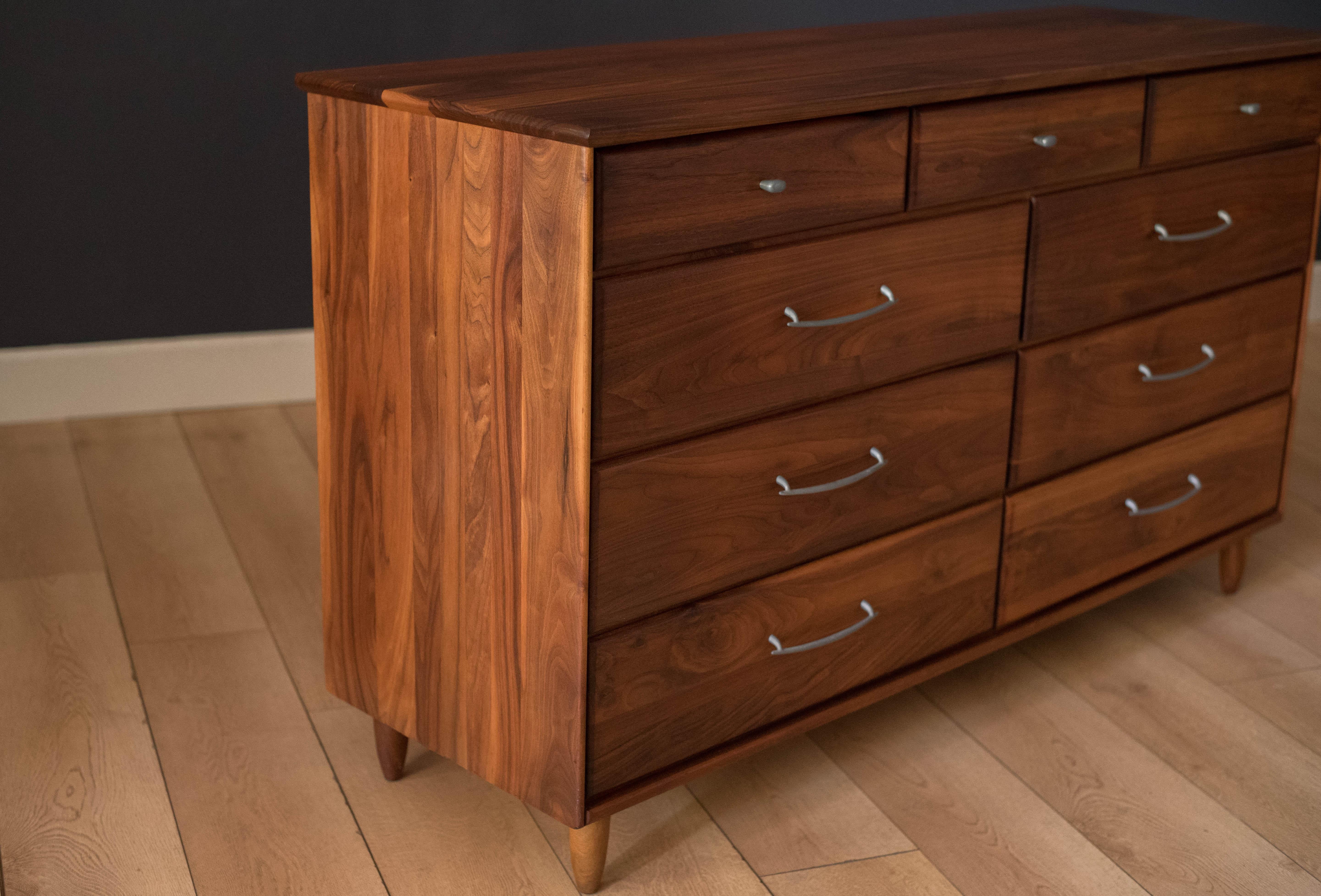 Mid Century Solid Walnut Dresser by Ace-Hi 1