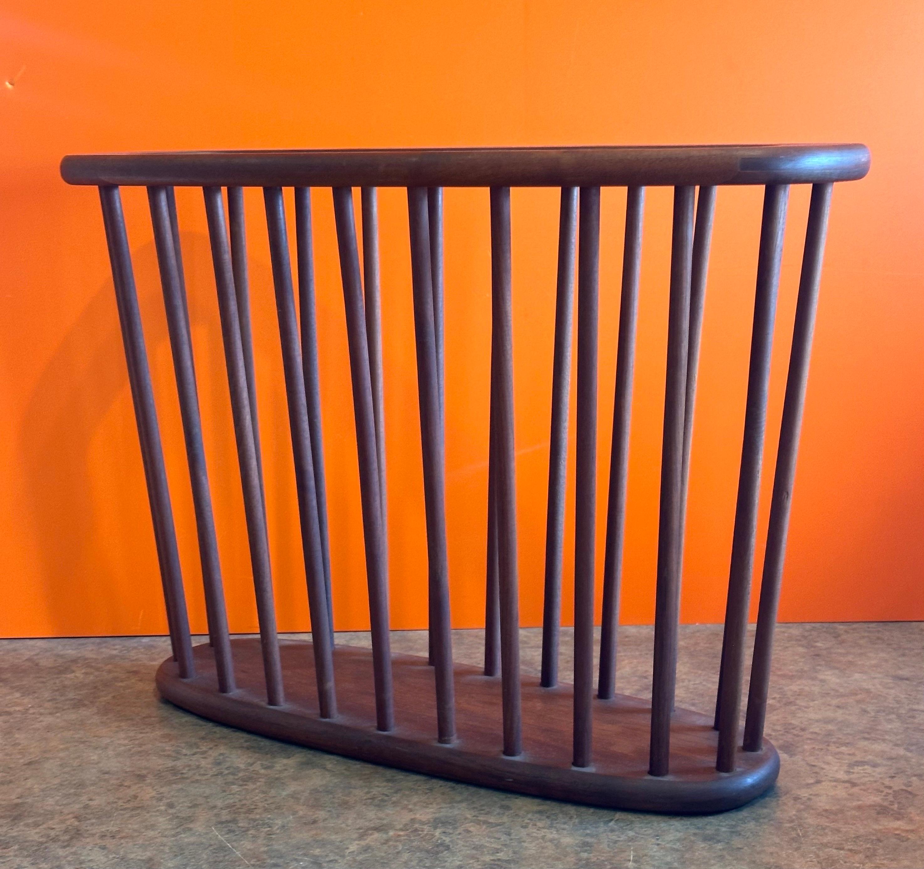 Mid-Century Solid Walnut Magazine Rack by Arthur Umanoff For Sale 4