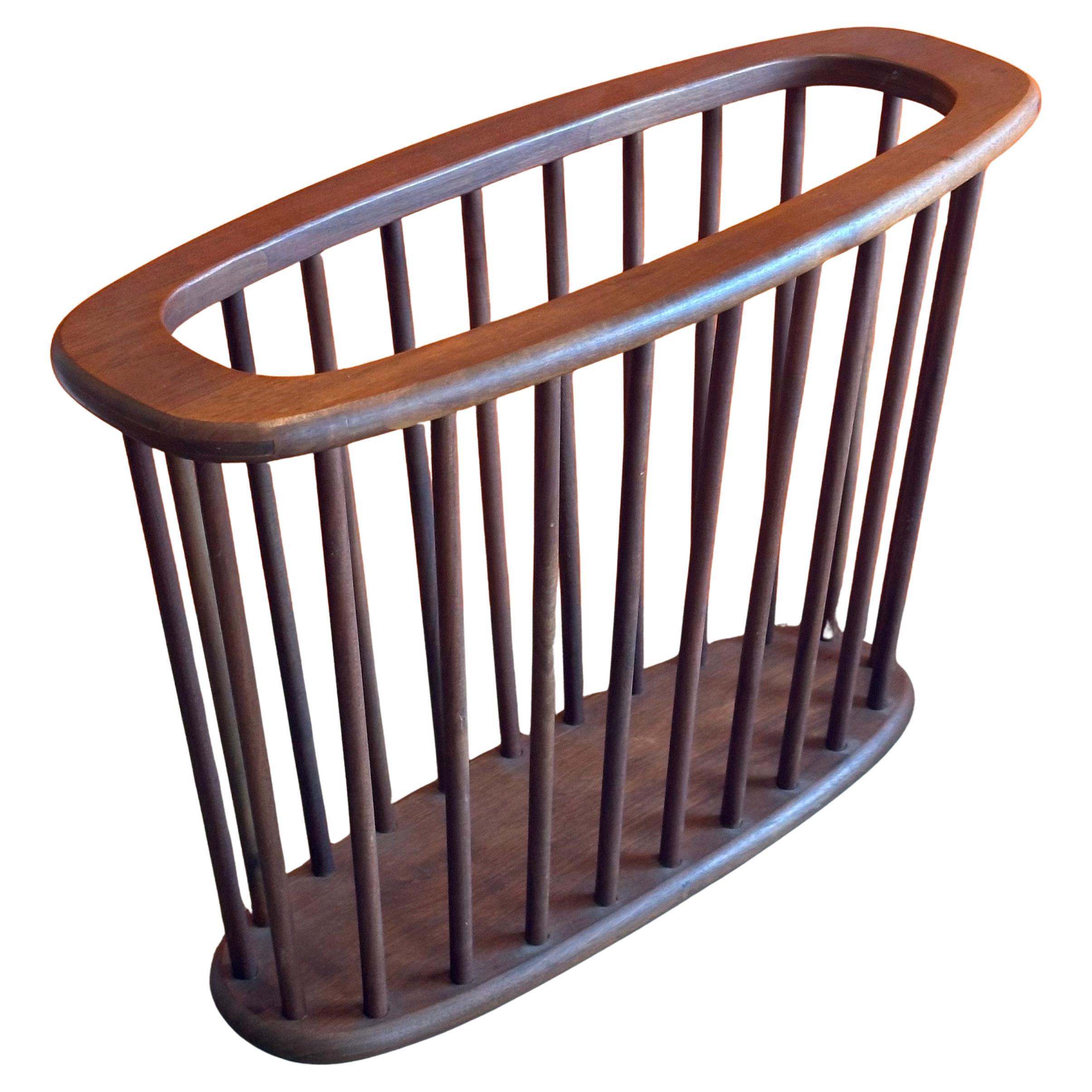 Mid-Century Solid Walnut Magazine Rack by Arthur Umanoff For Sale 6