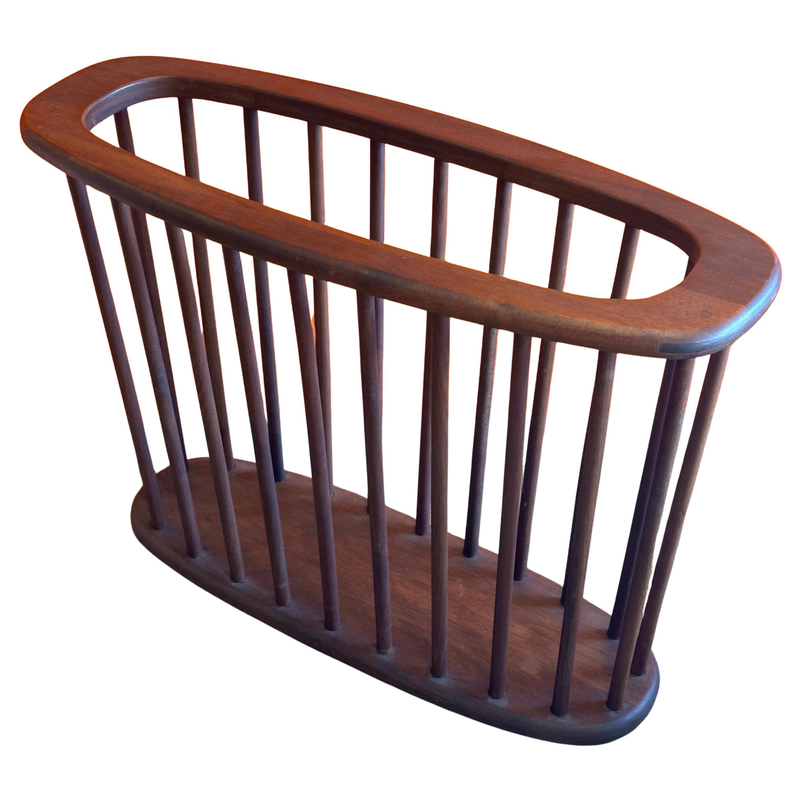 Mid-Century Modern Mid-Century Solid Walnut Magazine Rack by Arthur Umanoff For Sale