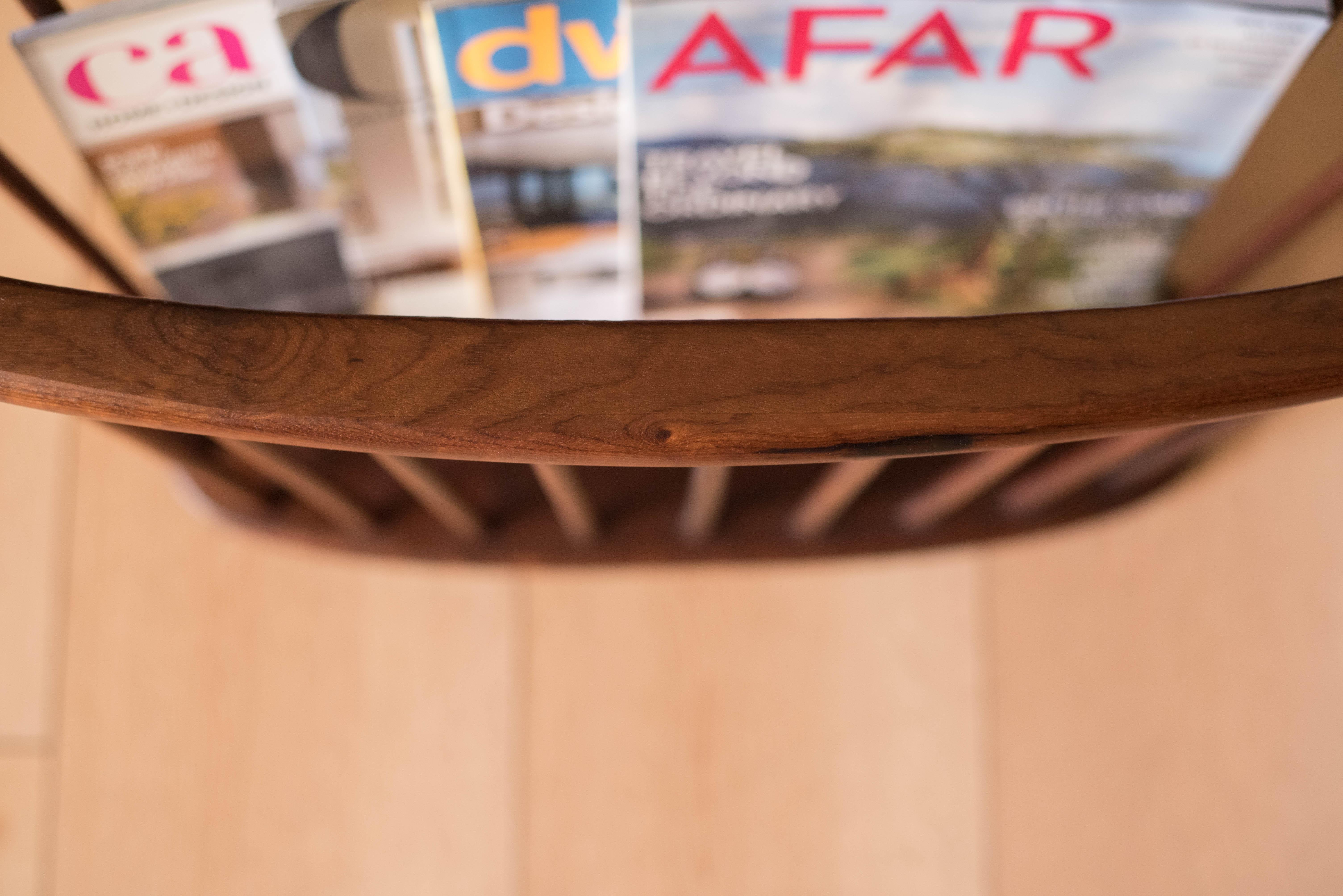 Midcentury Solid Walnut Spindle Magazine Rack Stand by Arthur Umanoff In Good Condition In San Jose, CA