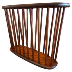 Mid-Century Solid Walnut Spindled Magazine Rack by Arthur Umanoff