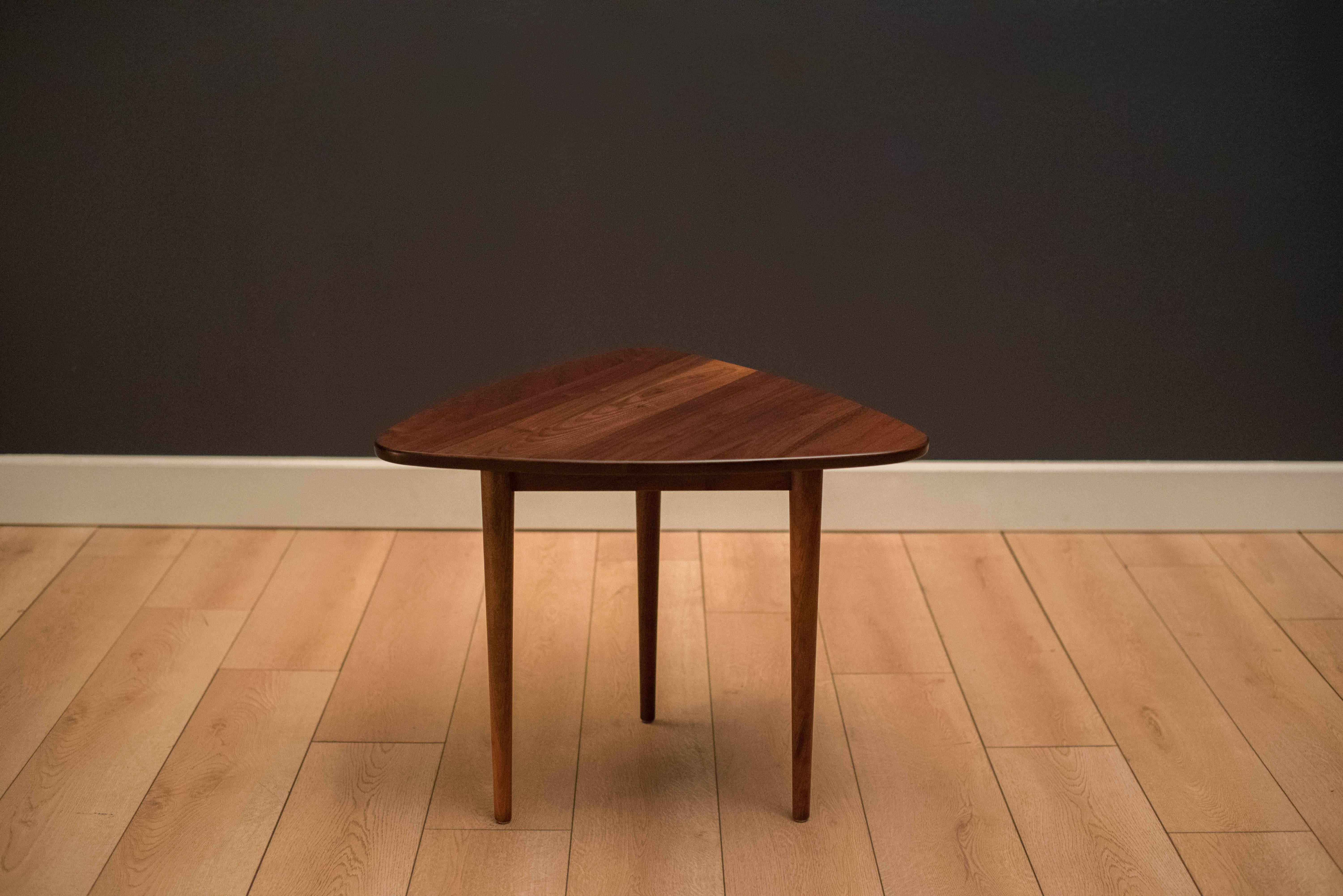 Mid-Century Modern Mid Century Solid Walnut Triangle Table by Jens Risom