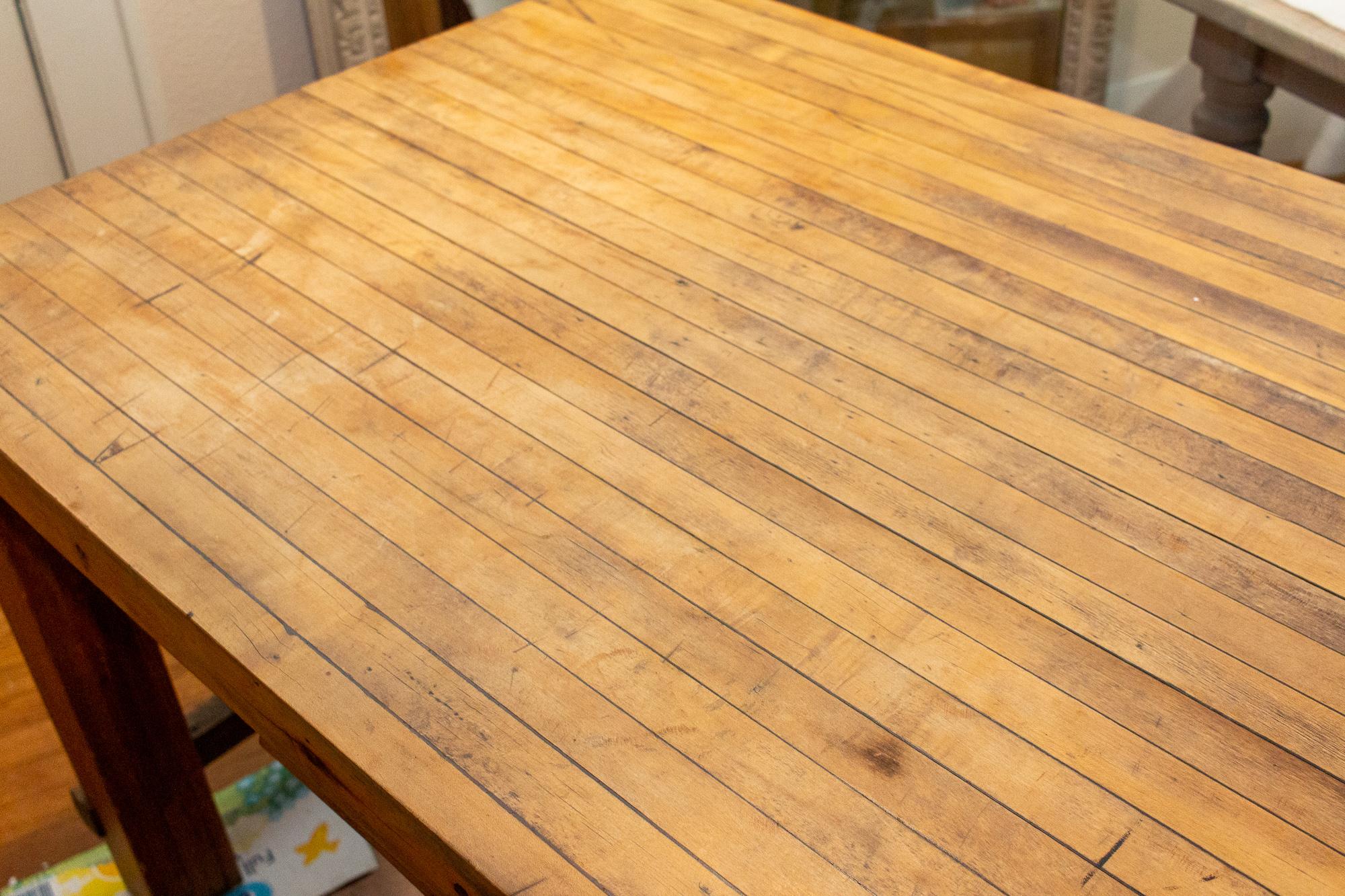 Mid-Century Modern Midcentury Solid Wood Butcher Block Work Table with Storage