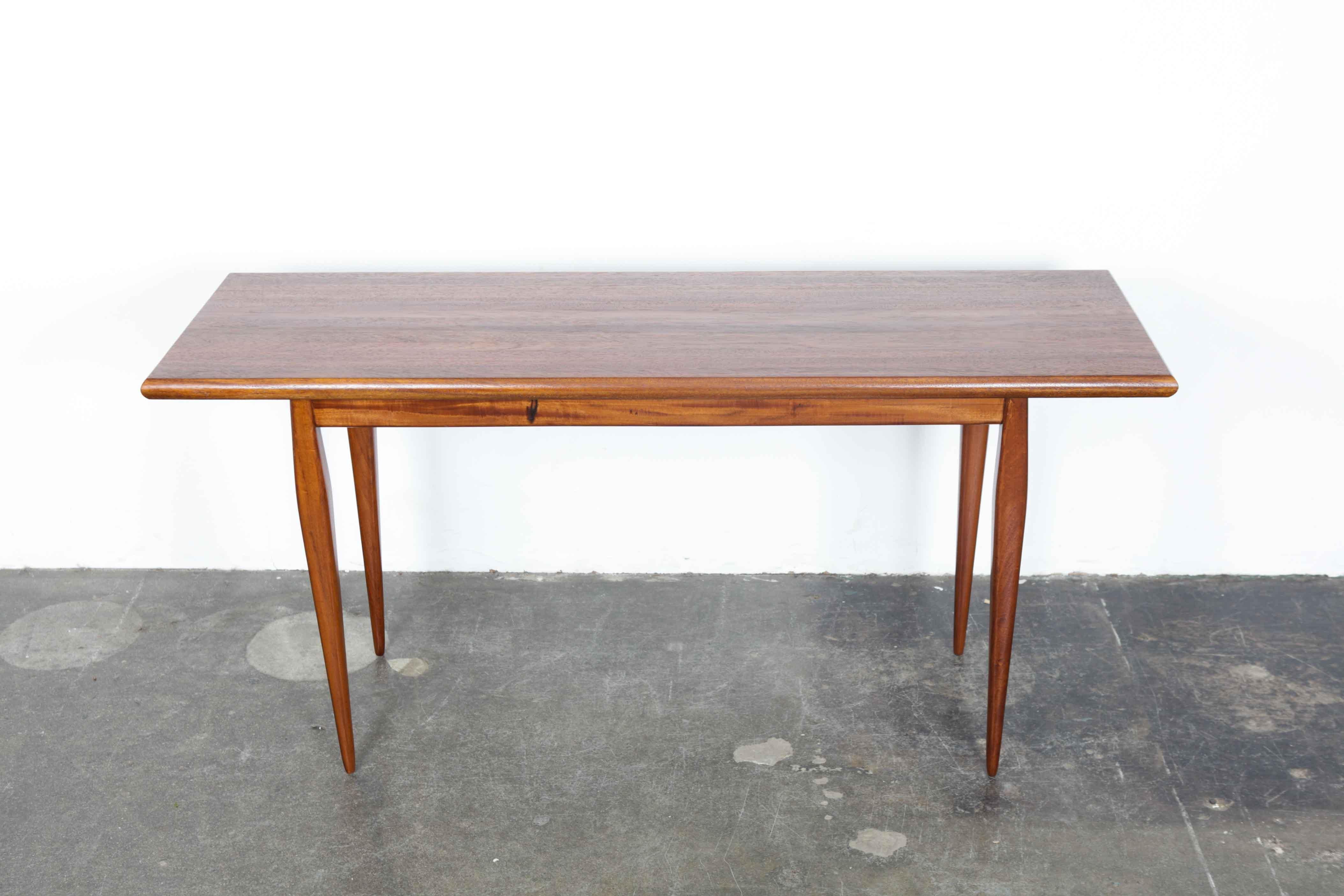 Lacquered  1960s Brazilian Solid Wood Console Table