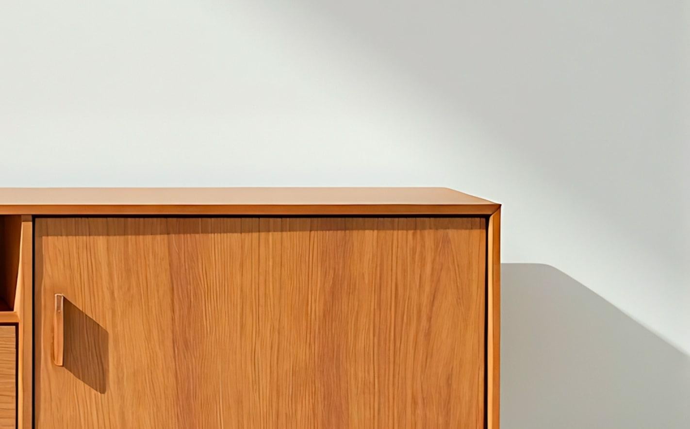 Mid Century Massivholz-Credenza/ Medienkonsole von Artisanal (Handgefertigt) im Angebot