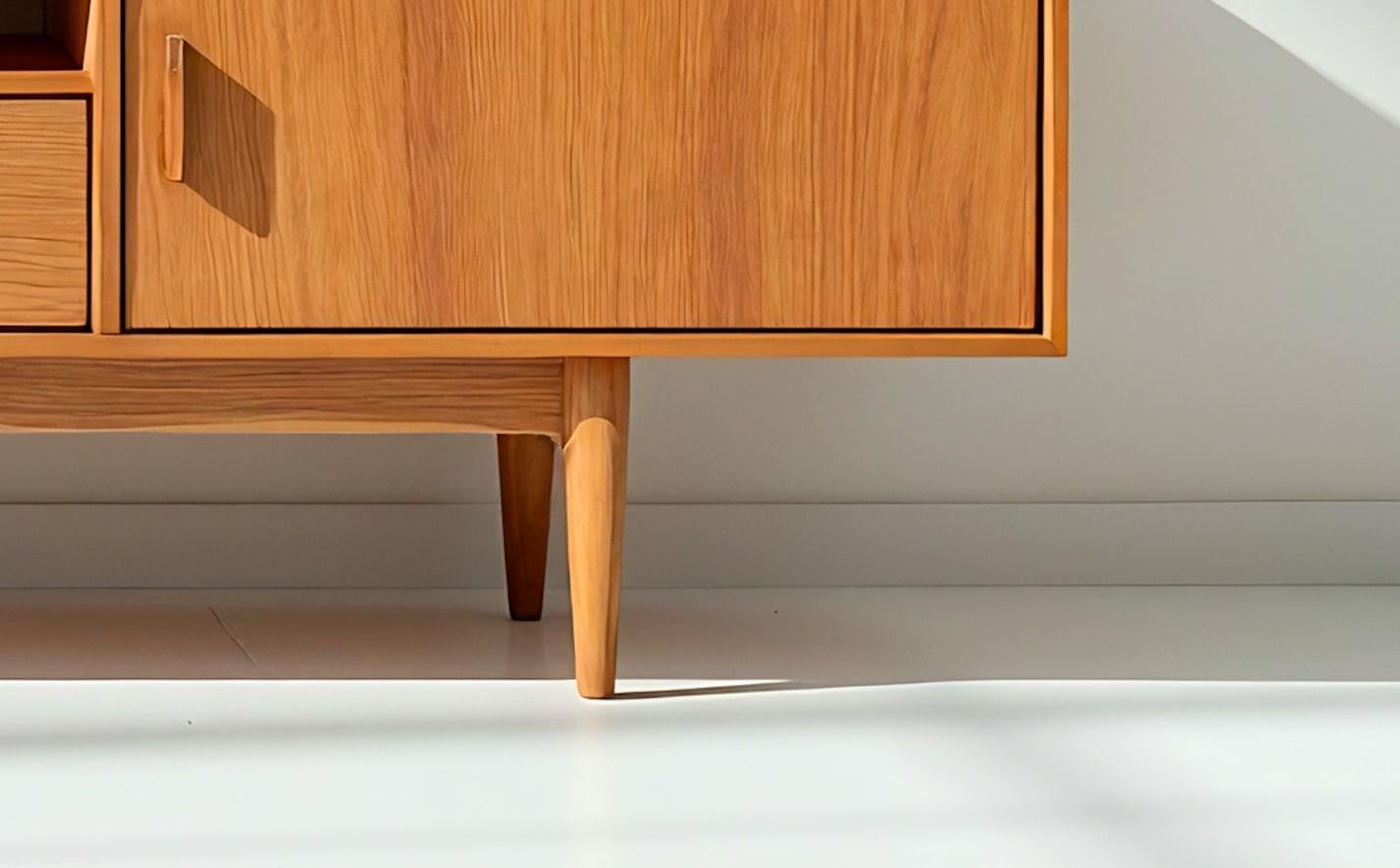 Mid Century Massivholz-Credenza/ Medienkonsole von Artisanal im Zustand „Neu“ im Angebot in New York, NY
