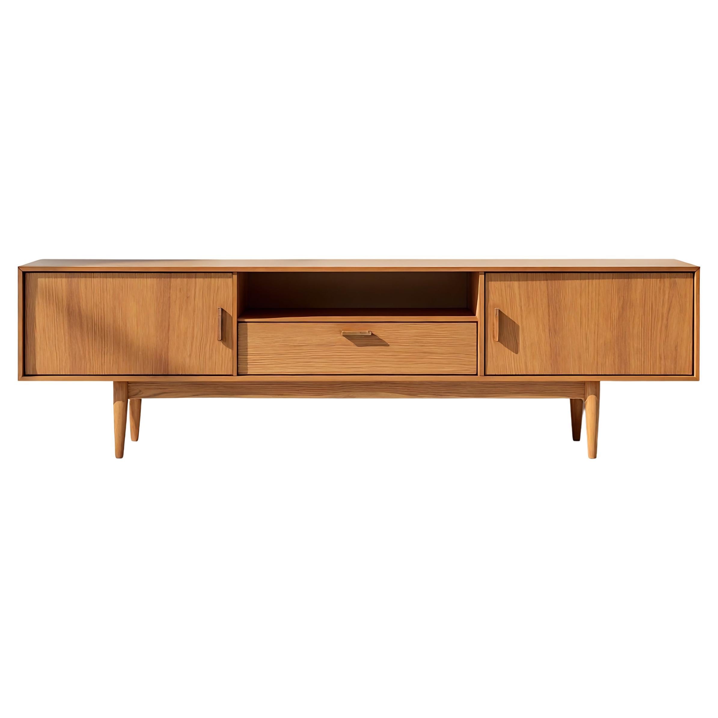 Mid Century Solid Wood Credenza/ Media Console by Artisanal
