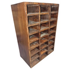 Mid-Century Solid Wood Double Sided Storage Shelf