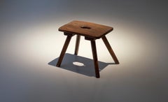 Mid-Century Solid Wood French Rustic Stool