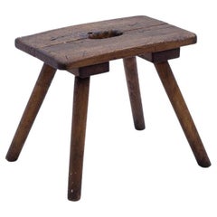Mid-Century Solid Wood French Rustic Stool