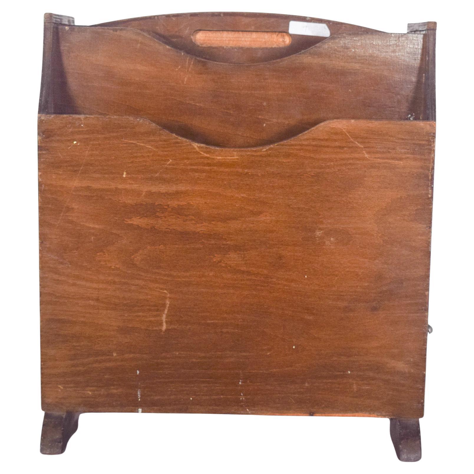 Mid-Century Solid Wood Magazine Rack