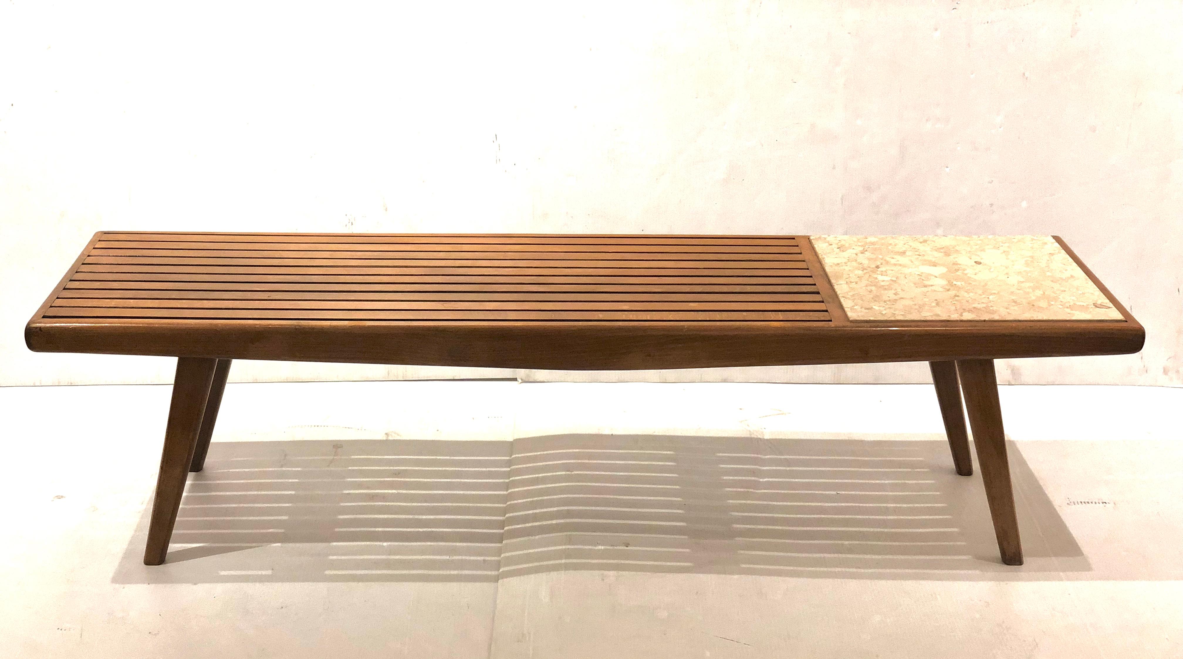 wood slat coffee table