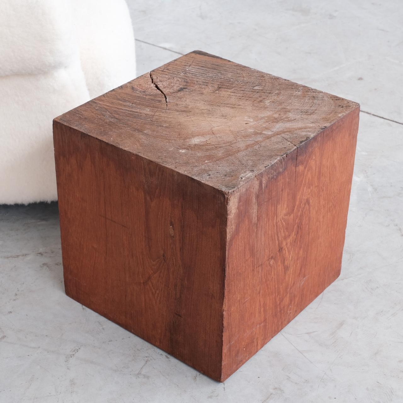 Mid-Century Solid Wooden Square Side Table 1