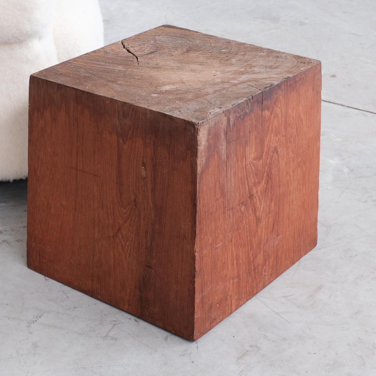 Mid-Century Solid Wooden Square Side Table 2