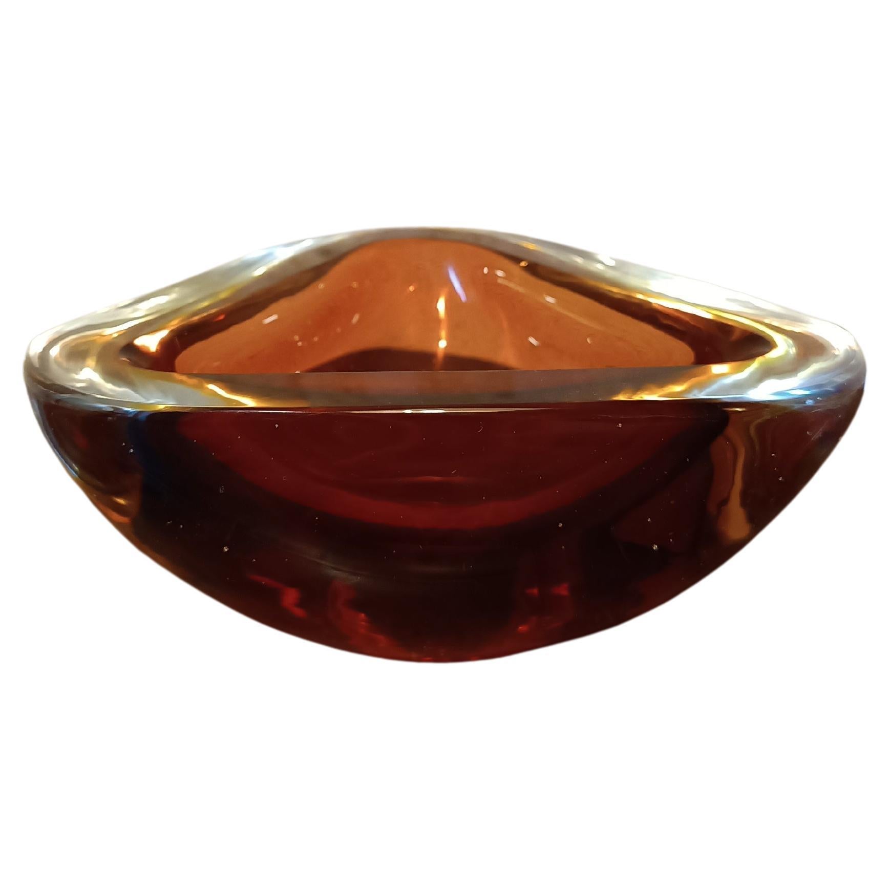 Italian Mid-Century sommerso Murano Glass Ashtray or Bowl, italian design, 1970 For Sale