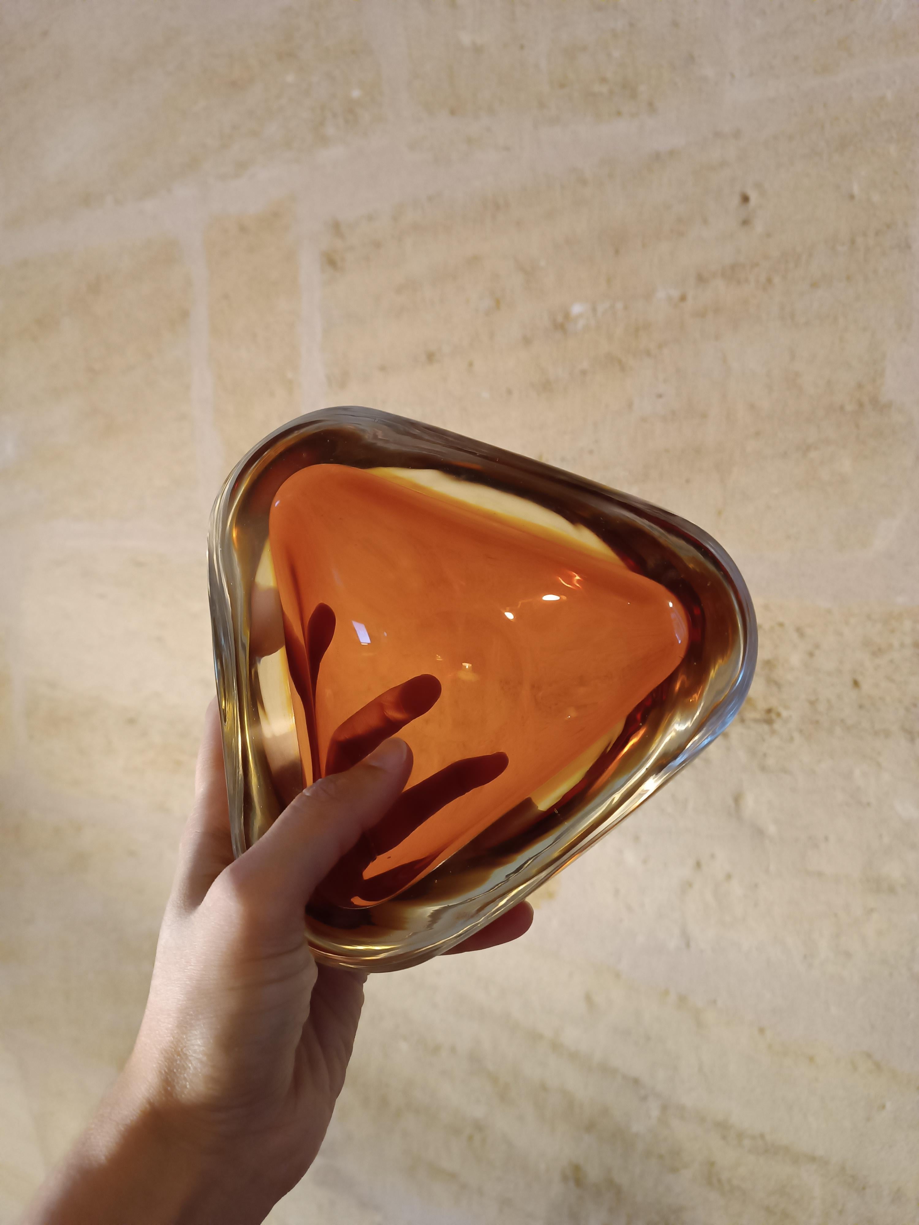 Mid-Century sommerso Murano Glass Ashtray or Bowl, italian design, 1970 For Sale 1