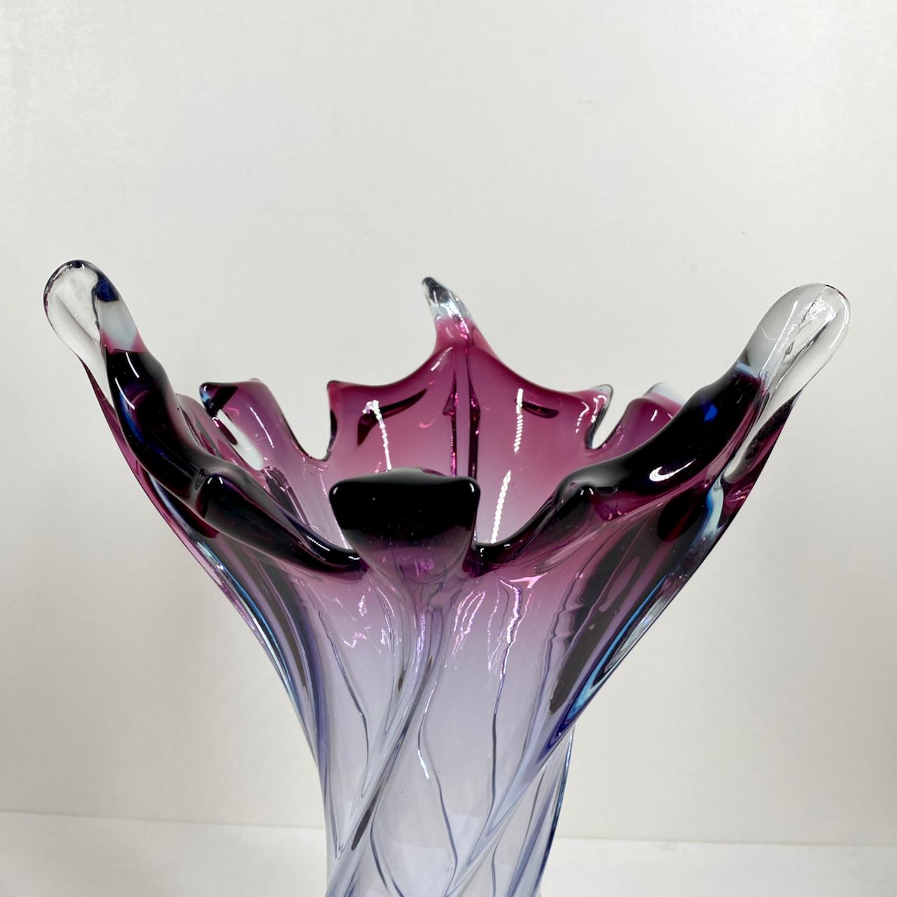 Murano Glass Mid-Century Sommerso Murano large vase For Sale