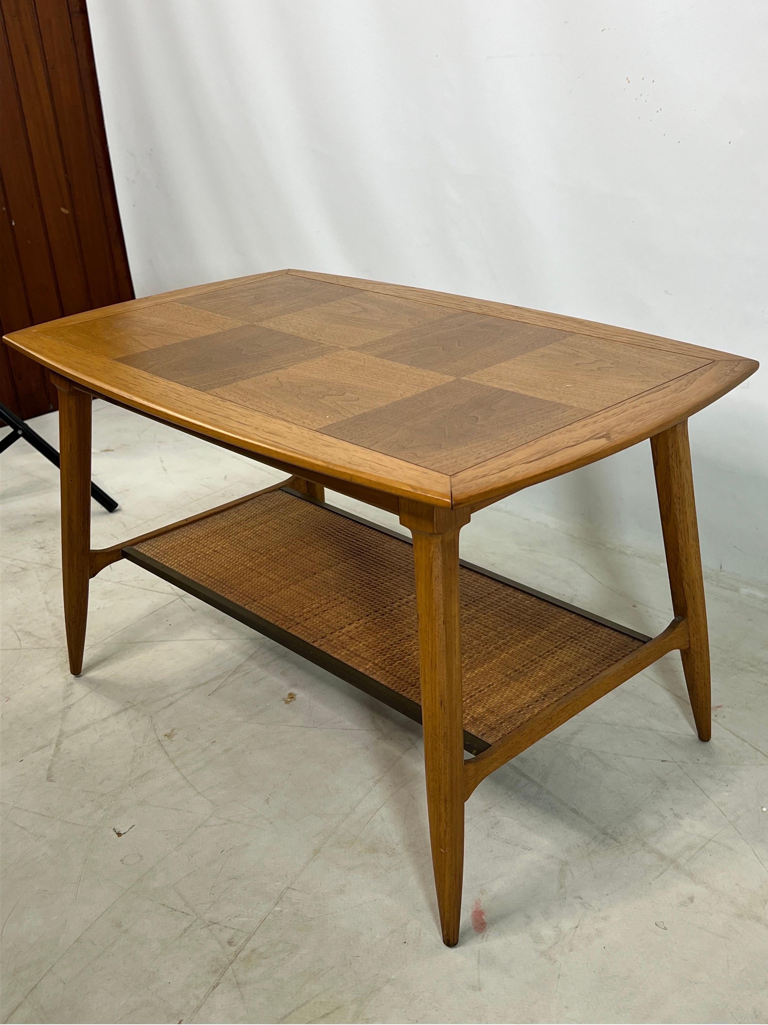 Mid-Century Modern Mid Century Sophisticate by Tomlinson Caned Side Table For Sale