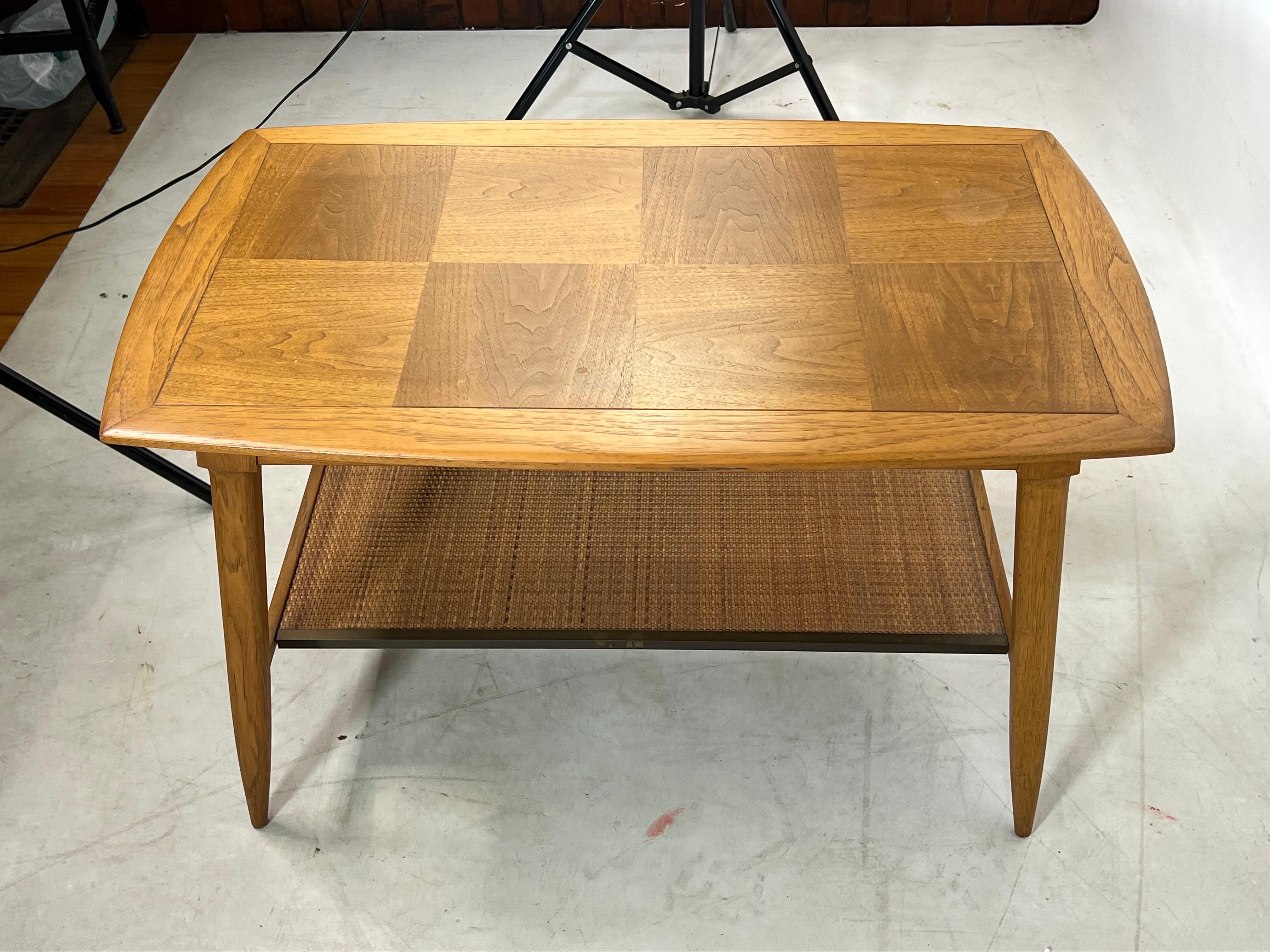 Mid Century Sophisticate by Tomlinson Caned Side Table For Sale 1