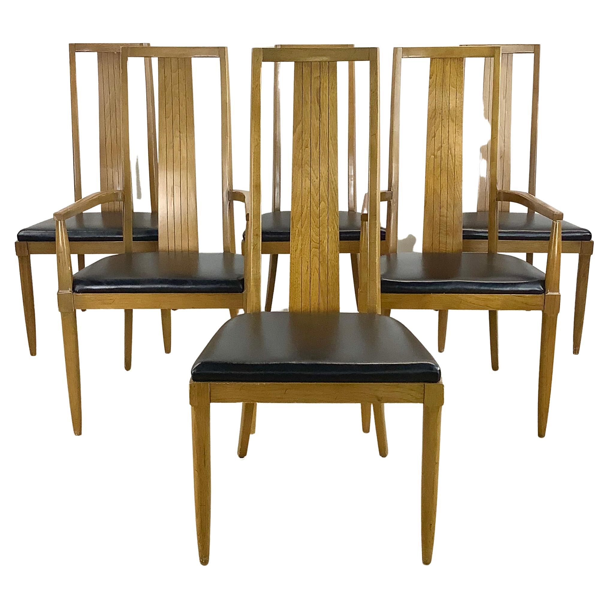 Mid-Century "Sophisticate" Dining Chairs by Tomlinson- Set of Six For Sale