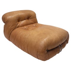 Mid-Century Soriana Lounge Chair, Tobia & Afra Scarpa Orignal Leather, 1970s