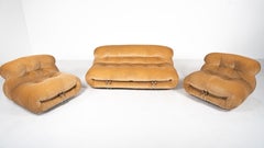 Set di sedute Soriana di metà secolo di Afra & Tobia Scarpa per Cassina, anni '70