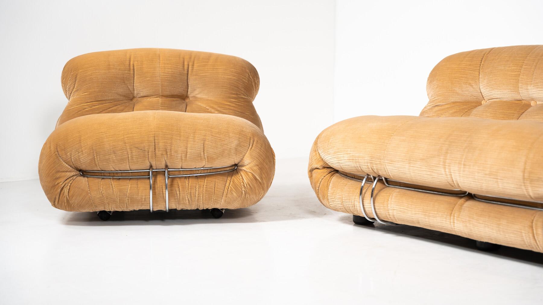 Fin du 20e siècle Ensemble de sièges Soriana du milieu du siècle par Tobia & Afra Scarpa pour Cassina, 1970 en vente