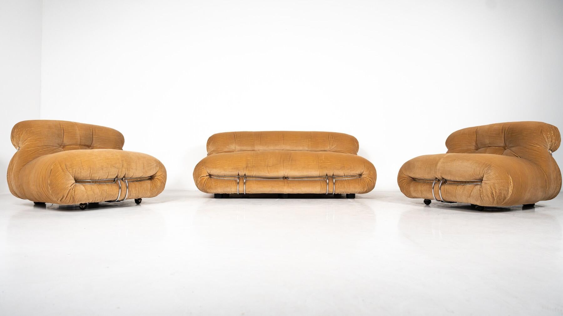 Ensemble de sièges Soriana du milieu du siècle par Tobia & Afra Scarpa pour Cassina, 1970 en vente 4