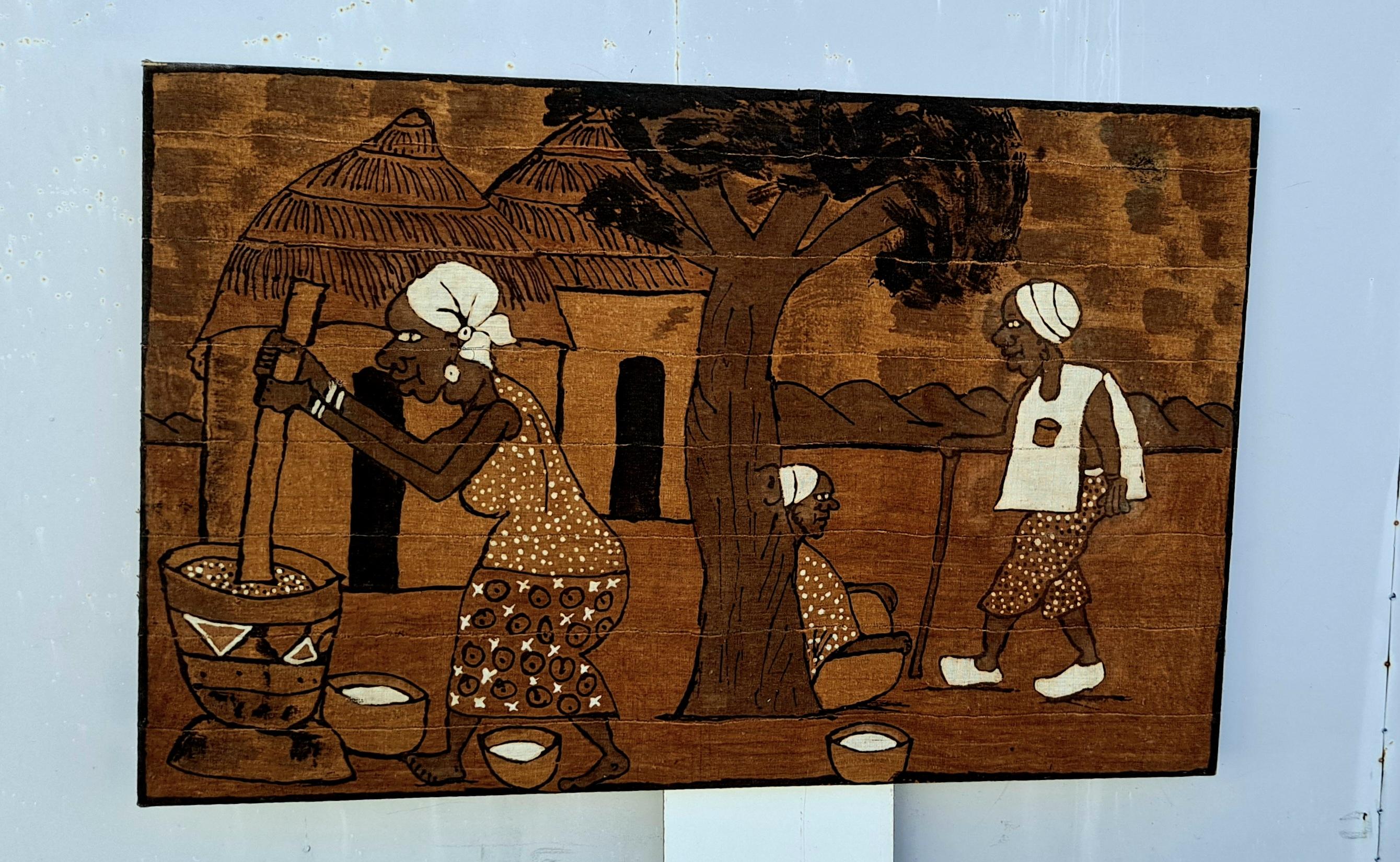 Peinture africaine du milieu du siècle dernier de l'Accademia di Belle Arti di Venezia Bon état - En vente à Los Angeles, CA