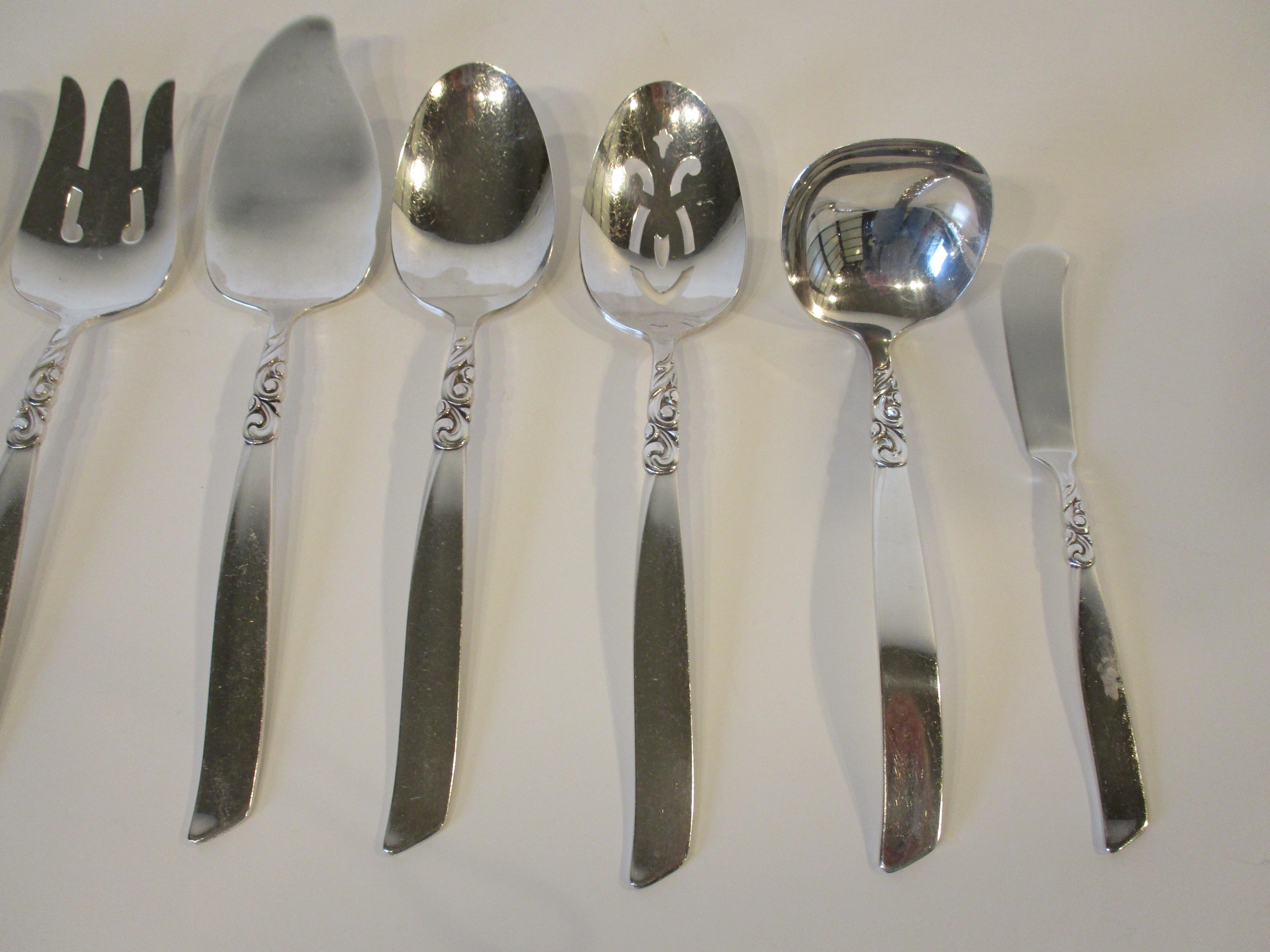 Mid-Century Modern Mid-Century South Seas Silverplate Flatware Set for Community / Onedia   For Sale