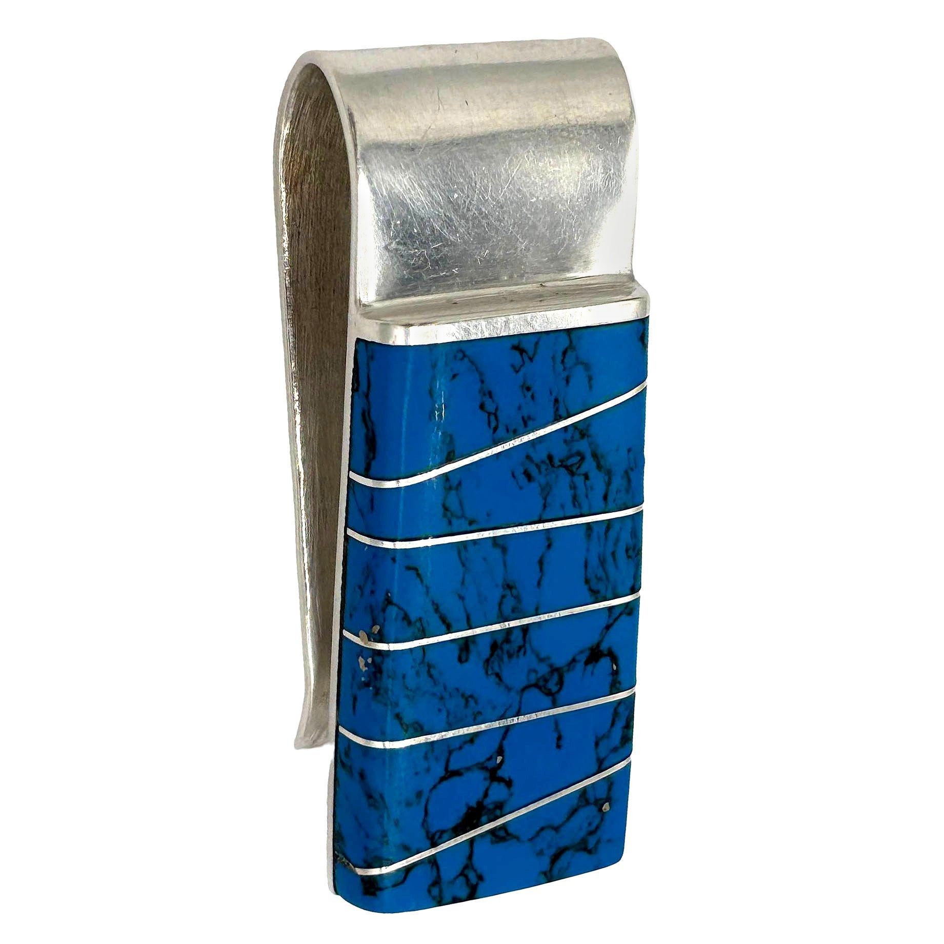 Porte-monnaie en argent 925 et turquoise du Mid-century South Western Silver