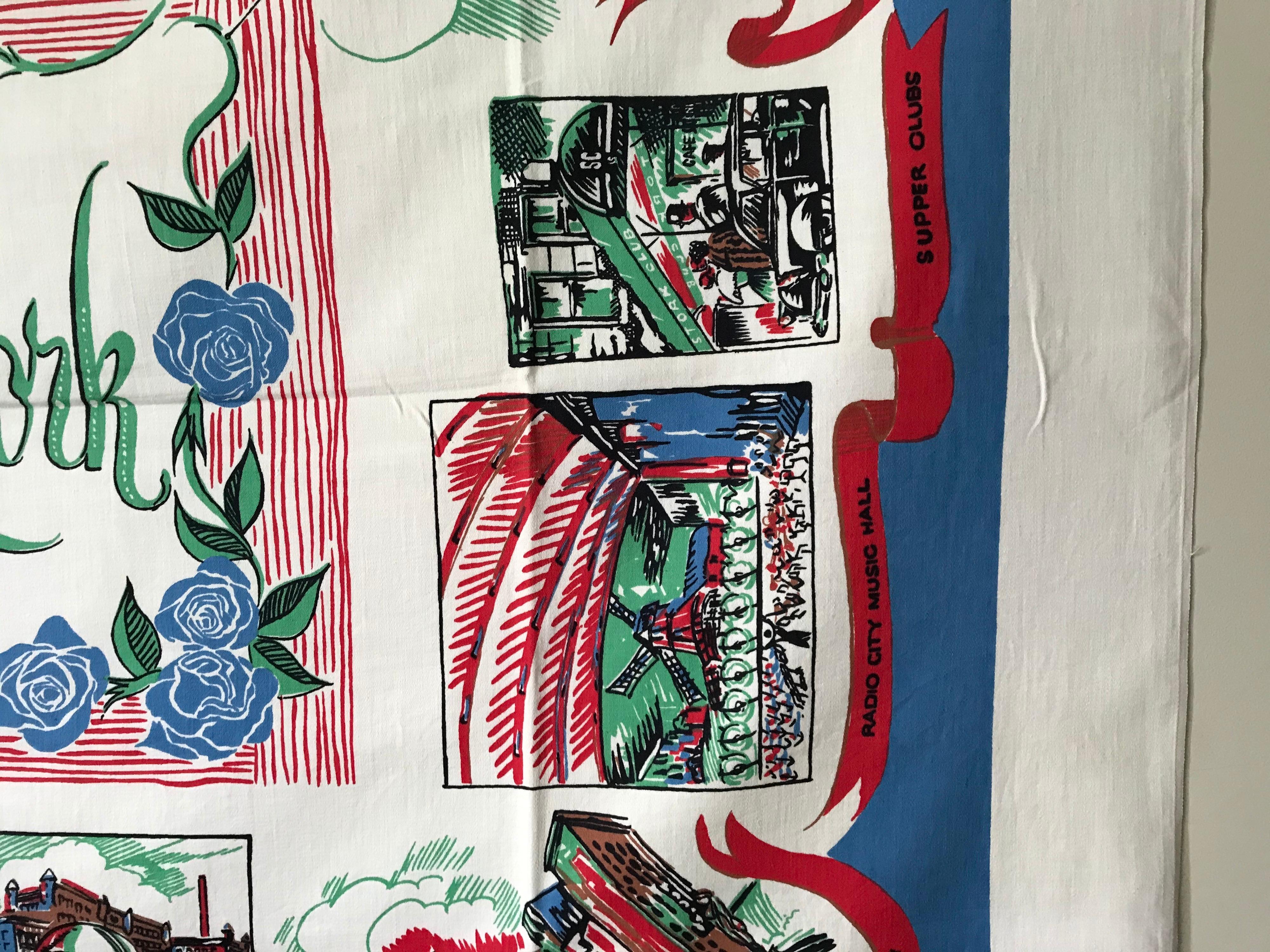 Nappe carrée Souvenir de la ville de New York du milieu du siècle dernier 1