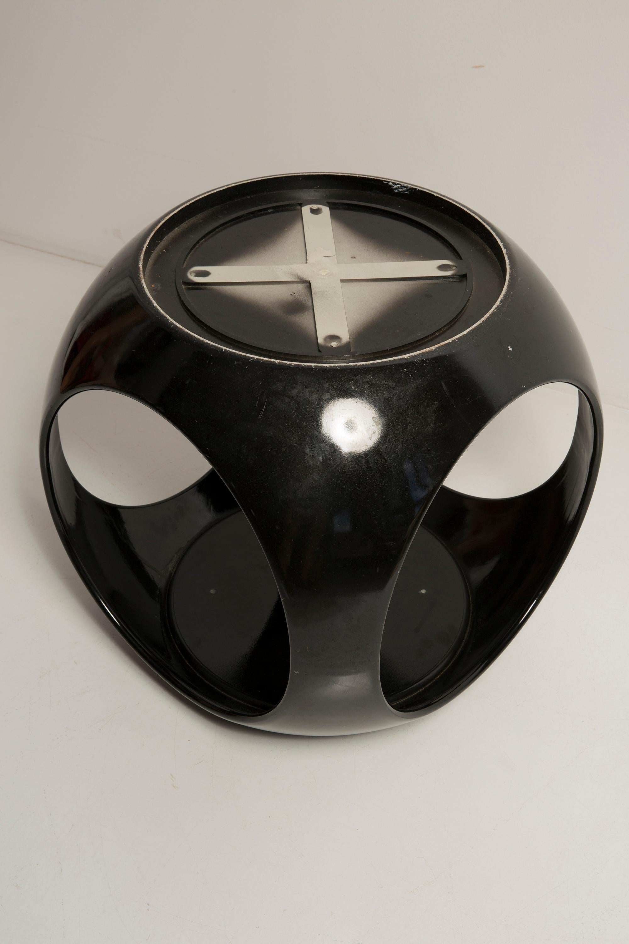 Mid Century Space Age Black Stool, Coffee Table, Germany, 1960s 4
