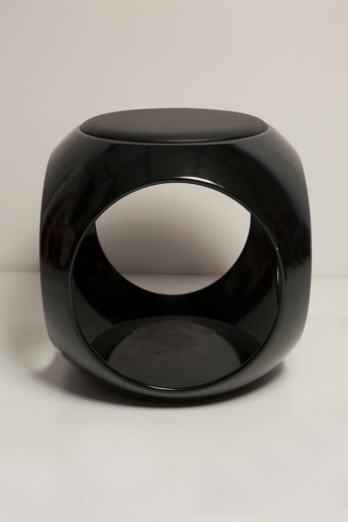 Mid Century Space Age Black Stool, Coffee Table, Germany, 1960s 1
