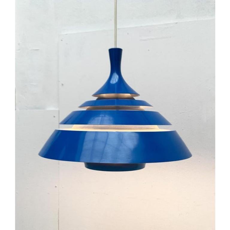 Lámpara Colgante Lamellar Azul de la Era Espacial de Mediados de Siglo de Hans-Agne Jakobsson, Años 60 en venta 5
