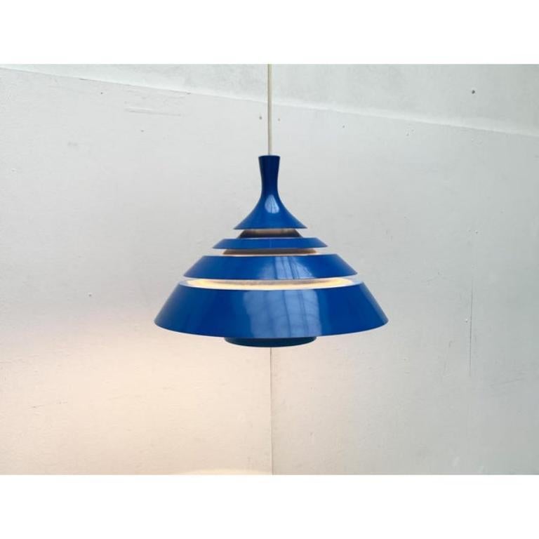 Lámpara Colgante Lamellar Azul de la Era Espacial de Mediados de Siglo de Hans-Agne Jakobsson, Años 60 siglo XX en venta